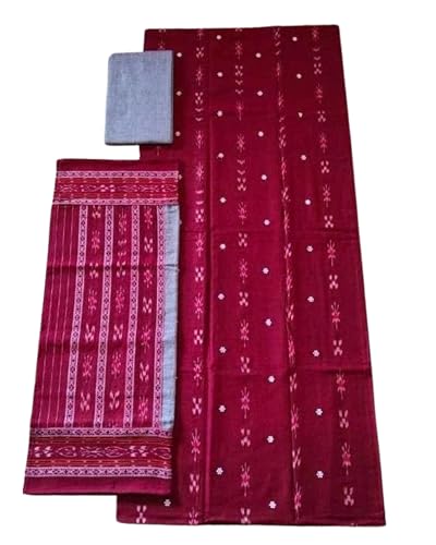 Image of Odisha Sambalpuri Handloom Woman's Pure Cotton Handloom Dress Material With Dupatta Bottom Wear 3 Pic Set Sambalpuri dress material Unstitched