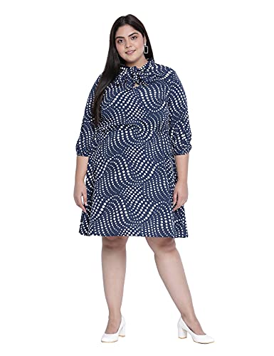 Image of oxolloxo Plus Size Printed Tie Knot Dress