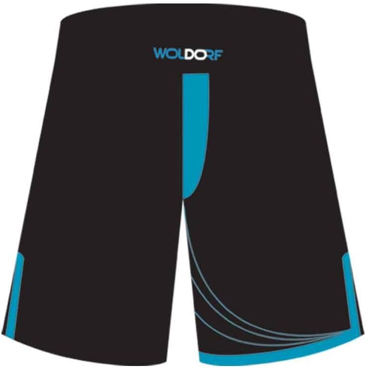USA MMA Mixed Martial Arts Shorts Sports Gear Lightweight Fabric for Comfort Flexibility Kickboxing Grappling Muay Thai Training Fighting Shorts(S) Black Blue