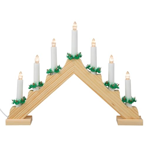 Idena 8582088 - LED Adventsleuchter mit 7 LED Kerzenlichtern in...