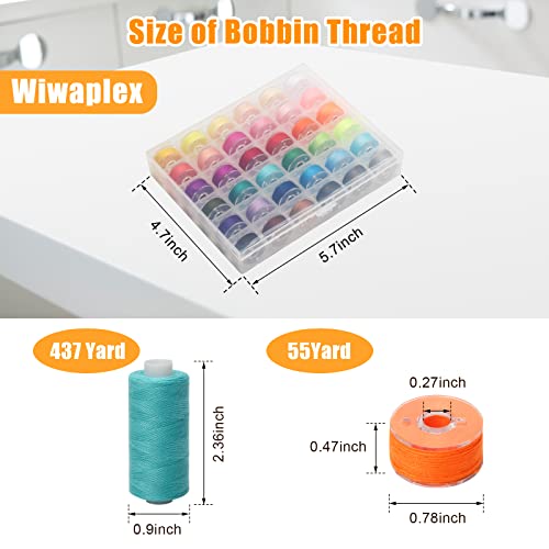 Wiwaplex 72Pcs Bobbins Sewing Thread Kits, 437 Yards Per Thread Spools, Prewound Bobbin With Case 36 Colors Sewing Supplies For Hand & Machine Sewing, Emergency And Travel, Diy And Home #TOP1