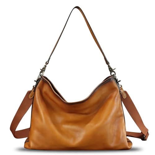 Image of Genuine Leather Hobo Bag for Women Tote Bag Vintage Handmade Shoulder Bag Crossbody Satchel Purses Pouch