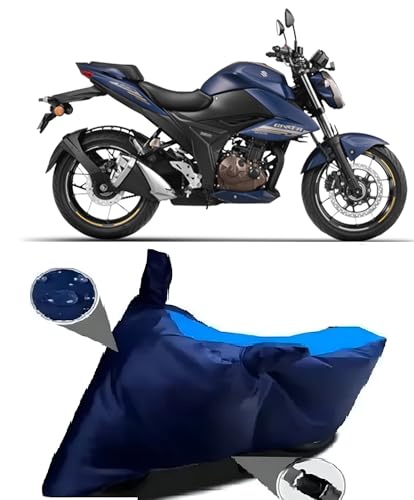 Image of AutoCart Bike Scooty Motorcycle Cover for Premium Bike (Sky Blue and Blue Color) Also Suitable for All 125 CC Bikes and Scooty and Upto 150cc Pack of 1 | Design for Suzuki GIXXER