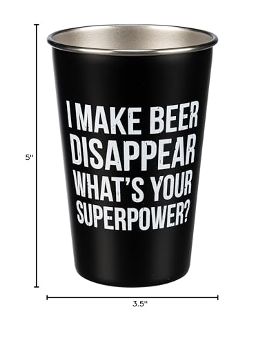 Primitives-by-Kathy-Stainless-Steel-Pint-Glass-16-Ounce Primitives by Kathy Stainless Steel Pint Glass 16 Ounce