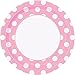 Unique Party- Assiettes en Carton Écologiques-23 cm-Motif à Pois Rose Pastel-Paquet de 8, 37975EU, Pink