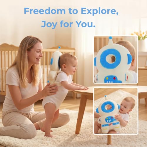 Image of Baby Head Protection Backpack - Soft Lightweight Fall Cushion for Toddlers During Crawling & Walking, Helps Ease Impact from Backward Tumbles(Blue Astronaut)