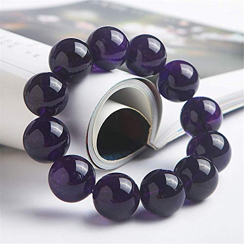 20mm Natural Uruguay Amethyst Purple Quartz Crystal Round Beads Women Men Bracelet AAAA2