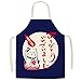 heykong857 Grembiuli senza maniche in lino per uomo e donna in stile giapponese Cartoon Lucky Cat Patterns Grembiuli Pinny Grembiuli da cucina per la cucina