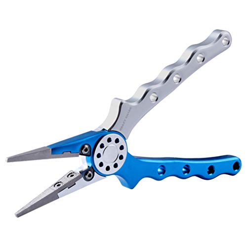 Alicates de pesca de aluminio azul para jornadas de currican y lanzado 2