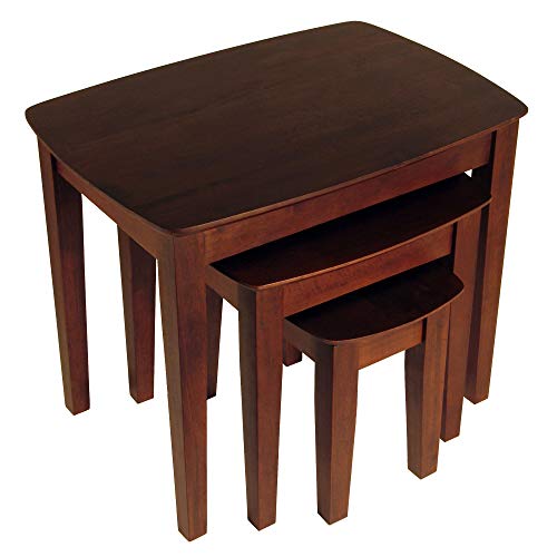 Contemporary Home Living Set of 3 Bradley Antique Walnut Solid Wood Nesting Table Set 26.75” Contemporary Home Living Set of 3 Bradley Antique Walnut Solid Wood Nesting Table Set 26.75”