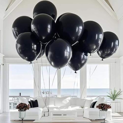 Image of 50 Pack Black Balloons 24 Inch Black Latex Party Balloon for Wedding, Birthday, Baby Shower and More