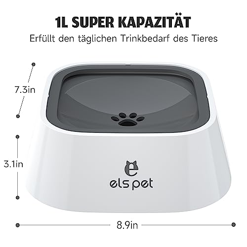 ELS PET Hundenapf 1L - Auslaufsicher Dank Schwimmdeckel, fur Auto & Zuhause