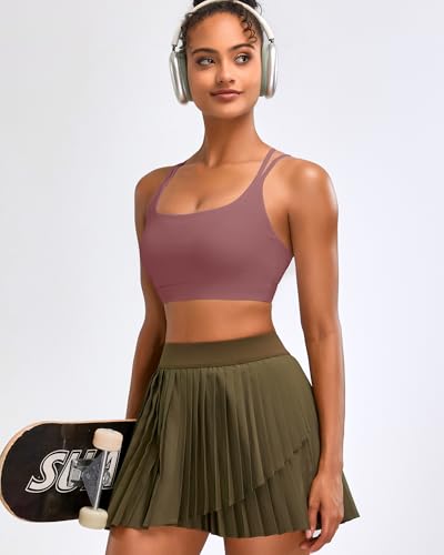 Image of RUNNING GIRL Sports Bras for Women High Support,Criss-Cross Back Strappy Bra Moulded Cup High Impact Workout Crop Tops