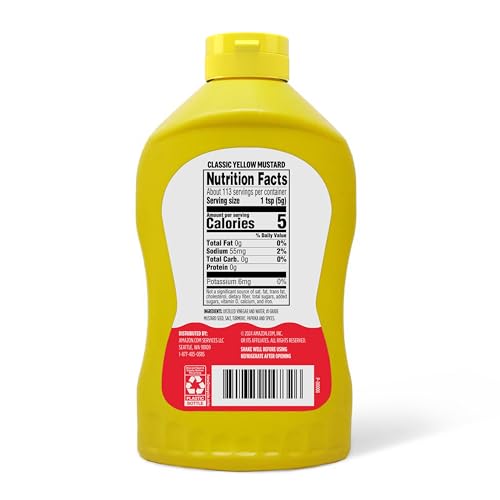 Image of Amazon Grocery, Classic Yellow Mustard, 20 Oz (Previously Happy Belly, Packaging May Vary) (Pack of 4)