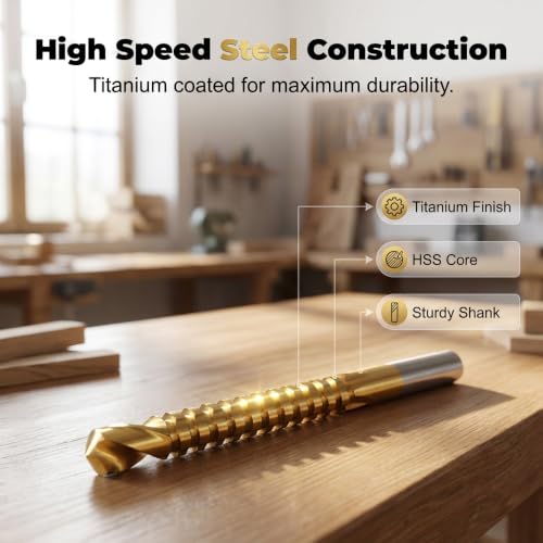 Image of HSS Twist Drill Bit Set, Titanium Coated Metal Drill Bits,2