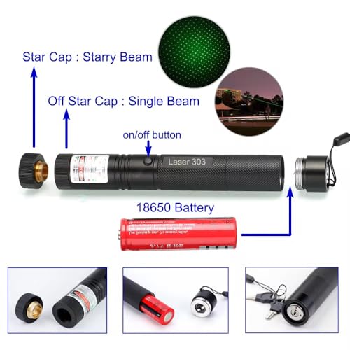 Image of Pravyon Laser Light - 5000MW Green Light Flashlight, Laser Pointer Light (532 nm, Green,650 nm,Laser Beam)