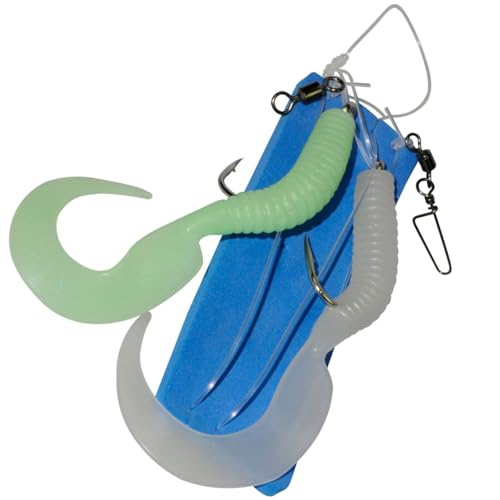 Dieter Eisele Meeressystem mit 2 Ködern 14cm grün+blau 9/0 1,20mm Meeresvorfach zum Angeln auf Dorsch, Köhler & Heilbutt in Norwegen