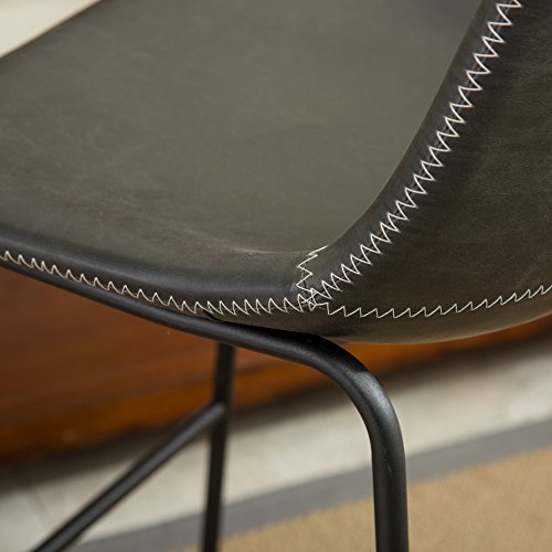 Roundhill Furniture Lotusville Vintage Pu Leather Bar Stools, Antique Gray, Set Of 2 #TOP7