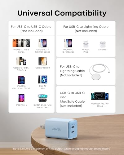 Anker Nano Phone Charger,47W Max 2-Port GaN Fast Charger USB C - image 7