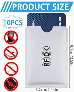 SCJJZ 10 Custodie Blocco RFID,Protezione RFID per porta carte di credito anti-frode,Protection per Carte di Credito,Proteggi carte di credito contactless custodia,Porta bancomat schermato e Passaporto