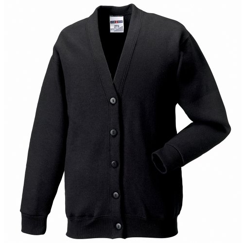 Russell workwear mens sweatshirt cardigan (xl) (black)