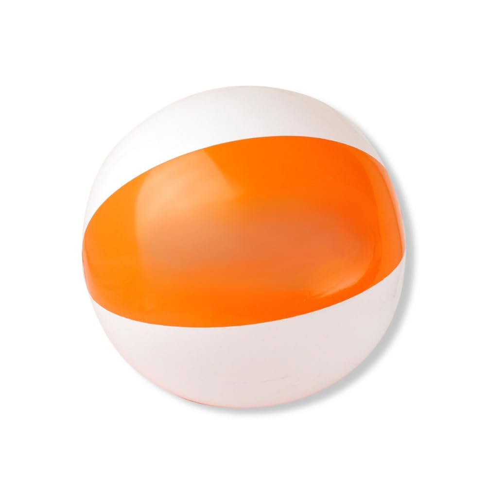 eBuyGB Inflatable Beach Ball 22cm / 9”, Colourful Pool & Beach Toy, Lightweight PVC Summer Ball for Kids & Adults, Party Supplies, Birthday Favours & Water Games, Single & Bulk Packs (Orange)
