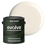 Evolve Interior Paint & Primer, Four Sheens, 1-Gallon & 5-Gallon, Designer Curated Color Palette – One-Coat Coverage, Excellent Hide, Low VOC, Low Odor, Washable Paint for Walls, Ceilings & Trim - Semi-Gloss Sheen (Coconut Cream, 1-Gallon (128 fl. Oz.))
