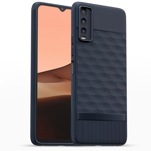 Image of Outlouders Bumper Case for Vivo Y12s / Y20 / Y20i / Y20G | Full Camera Protection | TPU Soft Flexible Shockproof Back Cover (Blue)