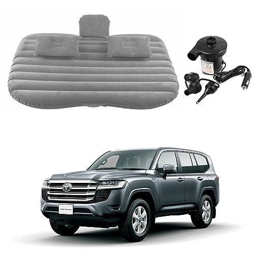 Image of Oshotto Multifunctional Car Travel Bed Mattress with Two Air Pillows, Car Air Pump Compatible with Toyota Land Cruiser 200 (Grey)
