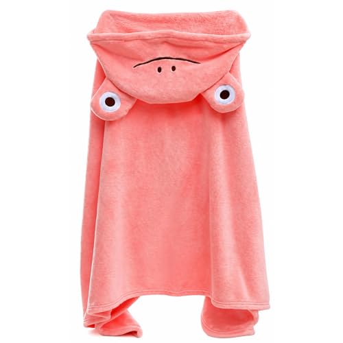 Image of ROMASA Baby Bath Towel Ultra Soft Hooded Towel Highly Absorbent Bathrobe Blanket Toddlers Shower Gifts for Boys Girls-27.5 inch x 55 inch (Pink-flog)