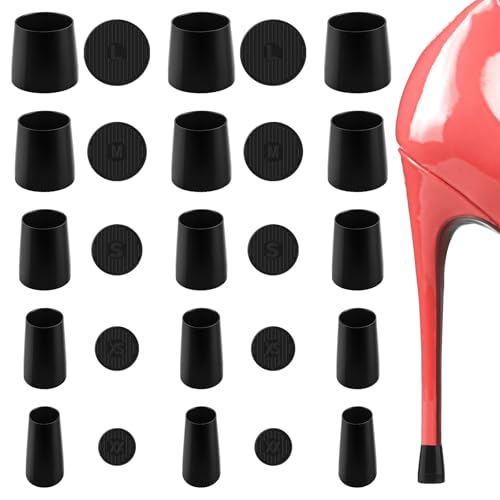 15 Pairs Heel Cap for High Heel - Heel Cap Protectors for High Heel Shoes, Higher Heel Protectors - Heel Stoppers Heel Repair Caps Covers, Heel Protector Tip Covers for Outdoor Weddings Events (Black)