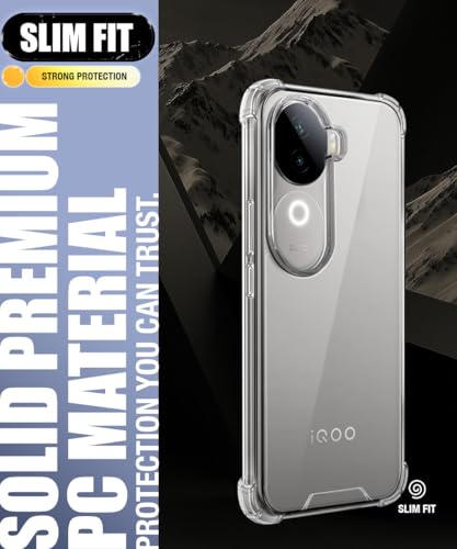 Image of WOW IMAGINE Ultra-Hybrid Crystal Clear Back Case for iQOO Z9s 5G | Vivo V40e 5G | Shockproof Design | Camera Protection Bump | Hard Clear Mobile Back Cover with Cushioned Edges - Transparent