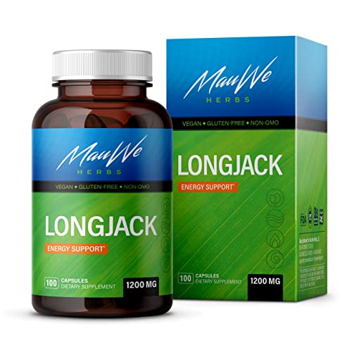 MAUWE HERBS LongJack Herbal Supplement - Natural Tongkat Ali, Eurycoma Longifolia Capsules, 1200mg Per Serving - May Help Support Stable Mood, Liver Health - 100 Caps
