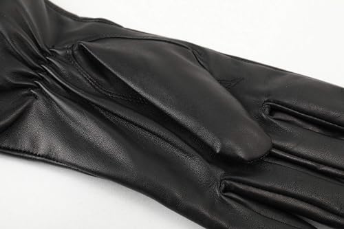 ZLUXURQ Mens Lambskin Cashmere Gloves