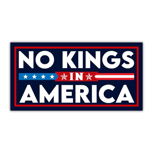 Image of (3pcs) [7.5 inchx3.75 inch] No Kings in America Bumper Sticker Since 1776 Resist Fascism Racism Stickers for Car Rejecting Kings Decal Leftist Activism Political Gifts Decor Car Truck Windows
