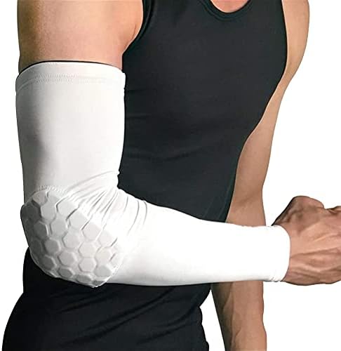 RGA Elbow Pads,Basketball Shooter Sleeves,Basketball Elbow Arm Guard Sleeve Padded Compression Protection Elbow Arm Sleeve (White, M)