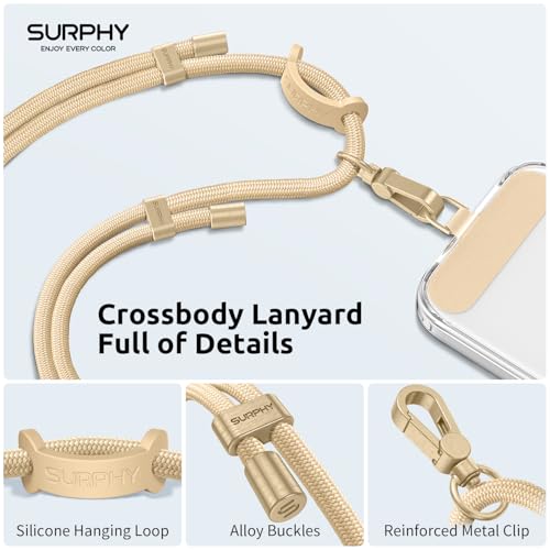 Image of SURPHY Phone Lanyard Crossbody, Phone Strap Crossbody with 2 Tether Tabs