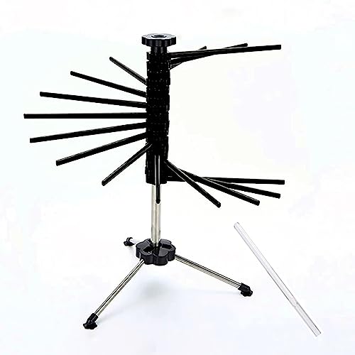 TRAGLO Séchoir à pâtes Pliable Séchoir à Spaghetti pour jusqu'à 2 kg de pâtes Séchoir à pâtes Support à pâtes Séchoir à pâtes Assemblage Rapide pour Un Nettoyage Facile Bras rotatifs Black