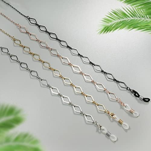 EPIRORA Glasses Chain for Women Men - Sunglasses Strap Face Mask Holder Lanyard Rhombus Link Chain Necklace, Anti-lost String for Glasses Retainer