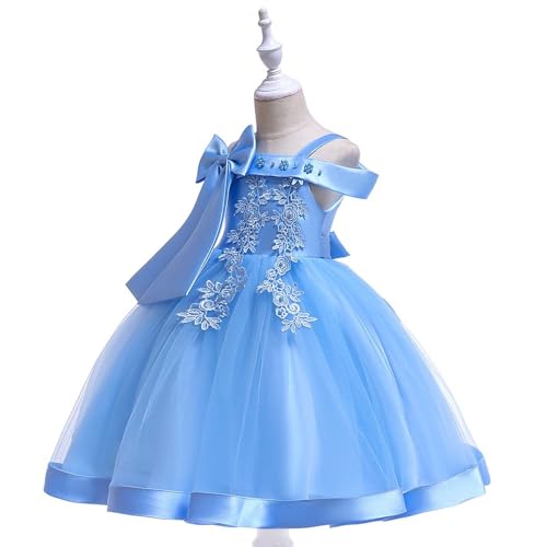 Girls Party Dresses Strapless Tiered Ball Gown with Train for Runway Shows Flowy Princess Dress with Bow Accents3