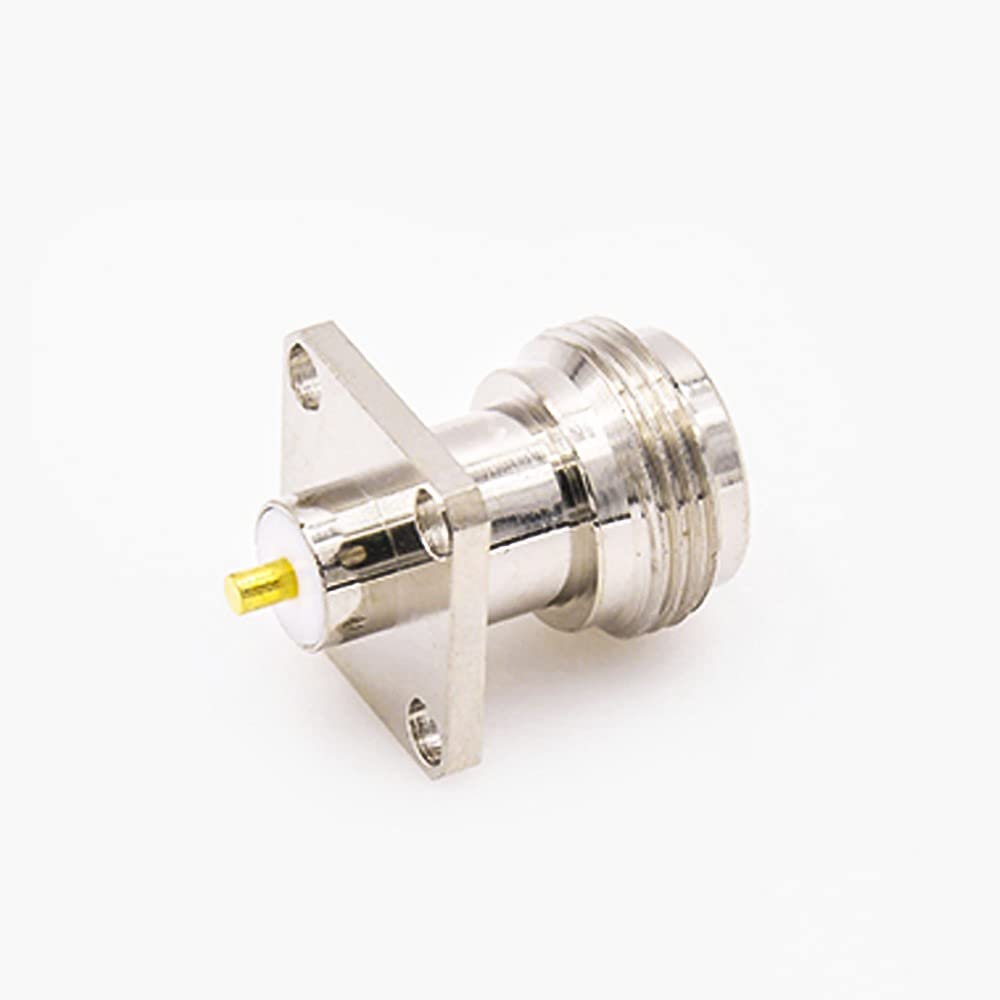 GXMRHWY N Connector 4 Hole Flange Female Straight Mount Welding Plate Solder for PCB Mount