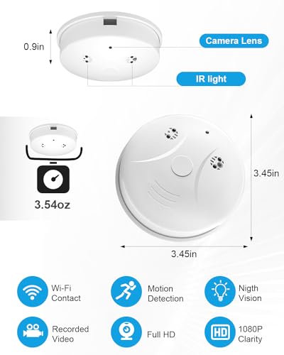 Kestanlora WiFi HD 1080P Hidden Camera Smoke Detector Wireless Small Nanny Spy Cam for Home Surveillance Security Cameras - image 7