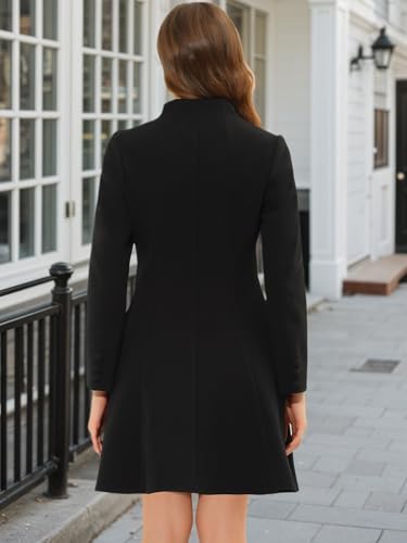 Allegra K Women's Single Breasted Coat A Line Mid-Long Peacoats Outerwear Winter Coats4