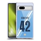 Head Case Designs Officially Licensed Manchester City Man City FC Antoine Semenyo 2025/26 Players Home Kit 1st Group Gel Case [Military Grade Protection] Compatible with Google Pixel 7a