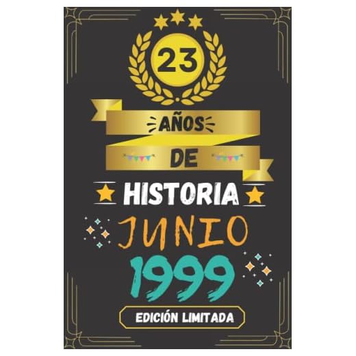 CUADERNO, 23 AÑOS DE HISTORIA JUNIO 1999 EDICIÓN LIMITADA: Regalo de 23 cumpleaños para mujeres y hombres, ideas de 23 cumpleaños... un cumpleaños... ... regalo de 23 cumpleaños para él/ella.
