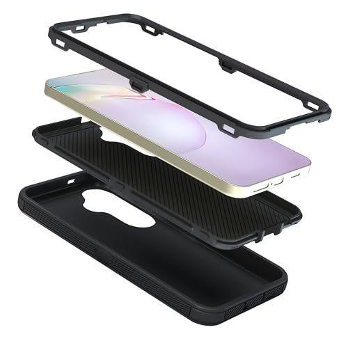 Image of KLD Rugged Armor Back Cover Compatible for Samsung Galaxy S25 Case Hard PC + Soft TPU with Bumper Complete Protection Mobile Pouch - Black