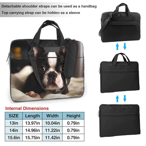 Maletín para portátil con diseño Boston Terrier 14 pulgadas miniatura 4