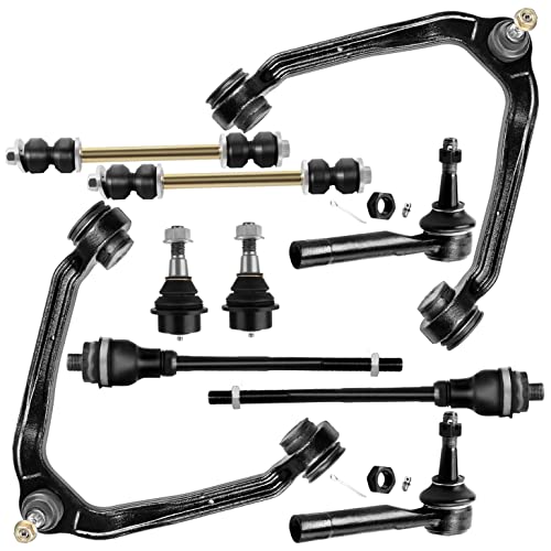 SCITOO 10pcs Front Suspension Kit Upper Control Arm Inner Outer Tie Rod End Sway Bar Link Lower Ball Joint Fit 1999-2006 For Chevy Silverado 1500 2000-2006 Tahoe 2002-2006 Avalanche 1500