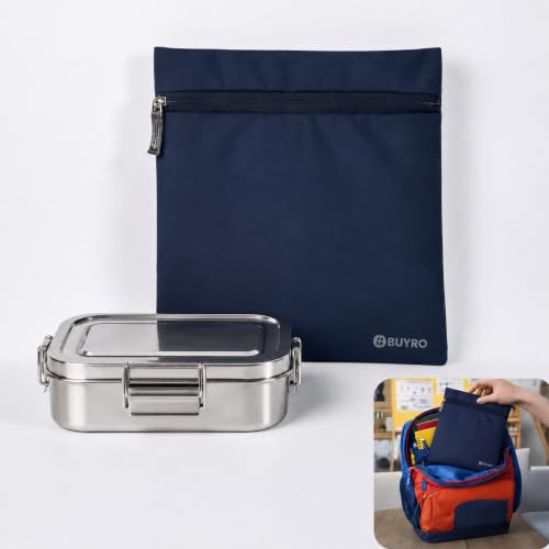 Image of Thermal Insulated Lunch Bag (2L, 4 Kg Capacity) for Kids, Men & Women | Aluminium Foil Inner Lining, Leakproof Tiffin Carry Bag | for Office & School | Lunch Pouch (Dark Blue)