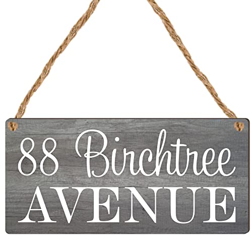 Customisable Wooden Address Plaque - Design Your Own - 190mm x 100mm - Perfect for Home or Office Entry (Address Plaque)